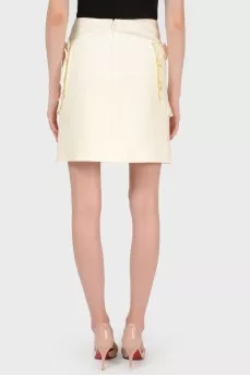 Skirt with patch pockets and frills with tag