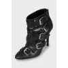 Leather ankle boots with buckles