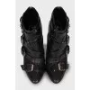 Leather ankle boots with buckles