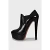 Leather ankle boots with platform and heel