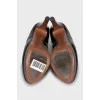 Leather ankle boots with platform and heel