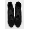 Suede ankle boots with back zip