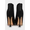 Suede ankle boots with back zip