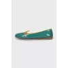 Green patent leather ballet flats