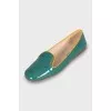 Green patent leather ballet flats