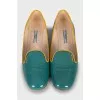 Green patent leather ballet flats
