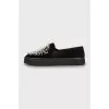 Slip-ons with beads and rhinestones