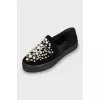 Slip-ons with beads and rhinestones
