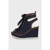 Blue textile sandals
