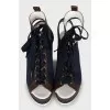 Blue textile sandals
