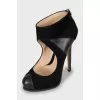 Suede cutout ankle boots