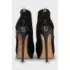 Suede cutout ankle boots