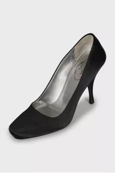 Black satin shoes