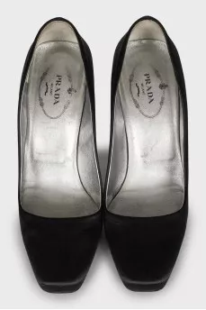 Black satin shoes