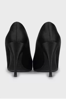 Black satin shoes