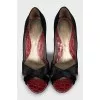 Shoes made of two types of leather