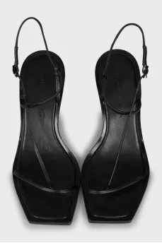 Leather sandals with a thin strap