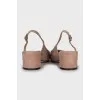 Suede pointed toe slingbacks