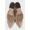 Suede pointed toe slingbacks