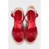 Textile sandals with lace