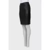 Fitted leather skirt
