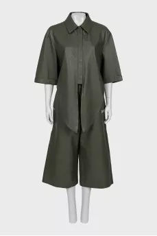 Leather suit with trousers