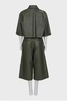 Leather suit with trousers
