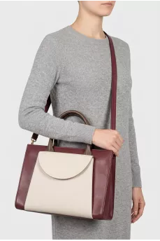 Leather bag with massive clasp
