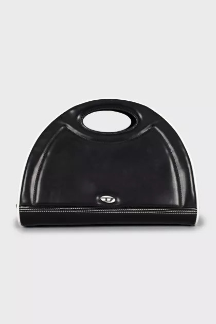 Leather bag with short handle