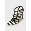 Black and white Rockstud shoes