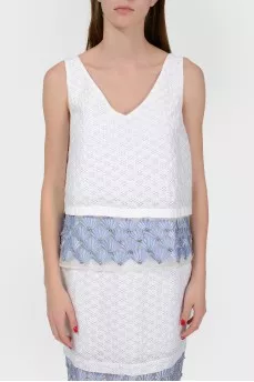 TOP with translucent inserts with tag
