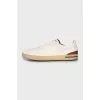Men's white leather sneakers