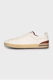 Men's white leather sneakers