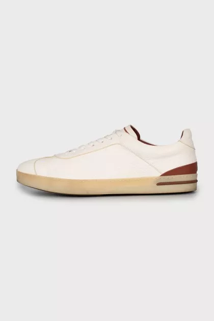 Men's white leather sneakers