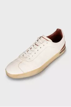 Men's white leather sneakers