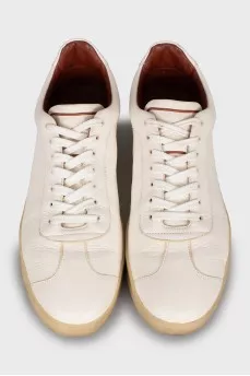 Men's white leather sneakers