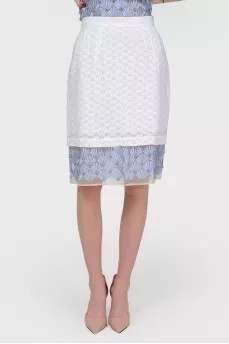 Skirt with translucent inserts with tag