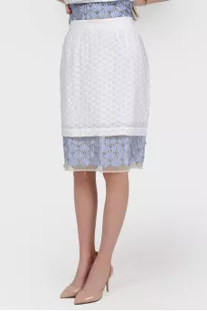 Skirt with translucent inserts with tag