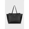 Leather skull shopper bag