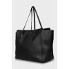 Leather skull shopper bag