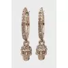 Earrings with skulls and crystals