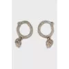 Earrings with skulls and crystals