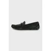 Men's green moccasins