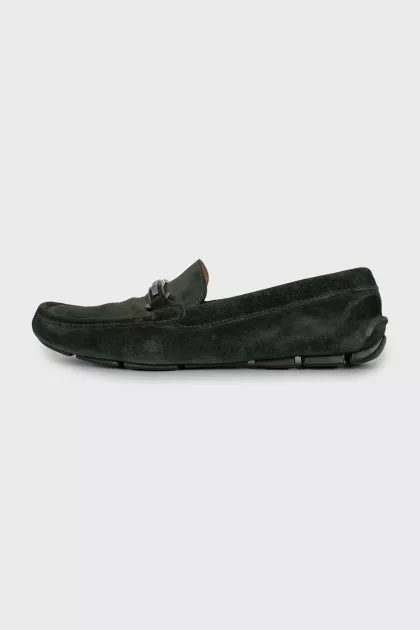 Men's green moccasins