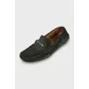 Men's green moccasins