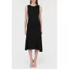 Dress with asymmetric hem with tag