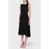 Dress with asymmetric hem with tag
