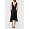 Dress with asymmetric hem with tag