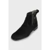 Men's black suede boots