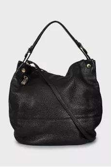 Leather hobo bag with belt